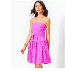 Lilly Pullitzer Akela Strapless Eyelet Dress - Orchid Oasis